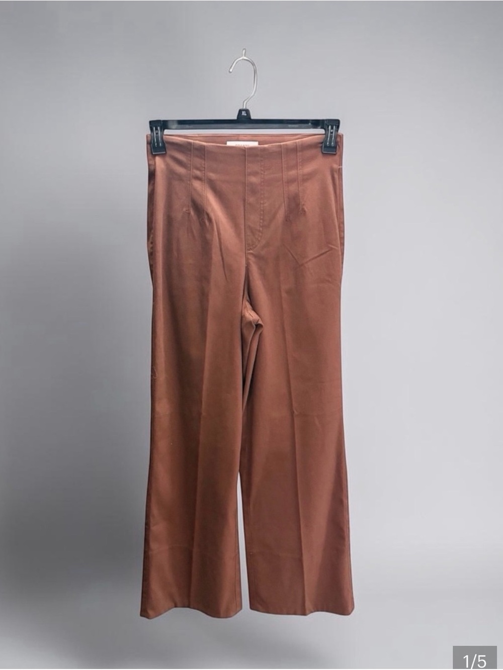 SPANX Stretch Twill Wide-Leg Brown Pants Womens XL New